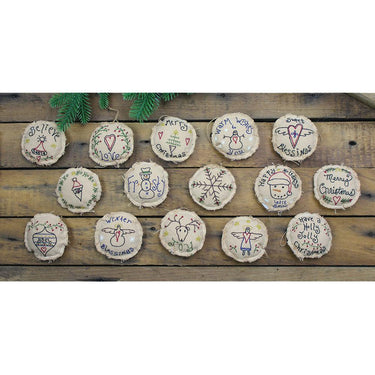 Circle Embroidered Ornaments Set of 15 ONAS5700 - The Fox Decor